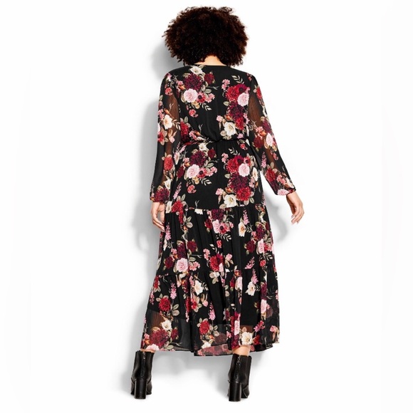 City Chic Floral Paradise Long Sleeve Maxi Dress Size 18. - Picture 14 of 15